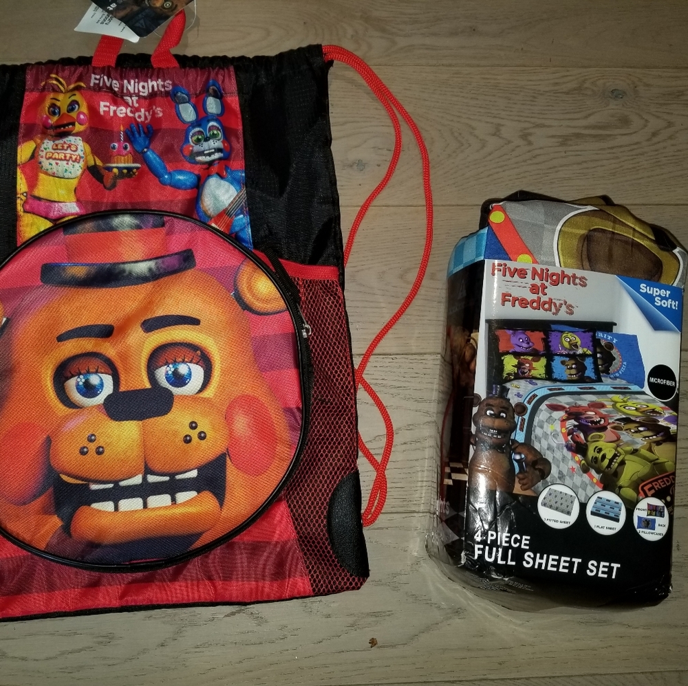 FIVE NIGHTS AT FREDDYS Bed sheets with backpack